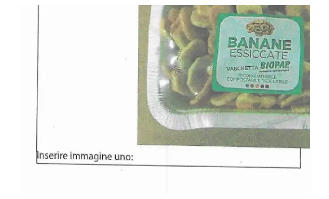 Confezione di BANANE CHIPS "VASSOIO BIOPAP 150 G"