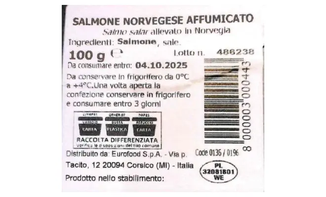 Confezione di SALMONE NORVEGESE AFFUMICATO