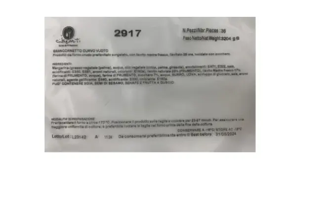 Confezione di 2917 GRANCORNETTO CURVO VUOTO 36 pz