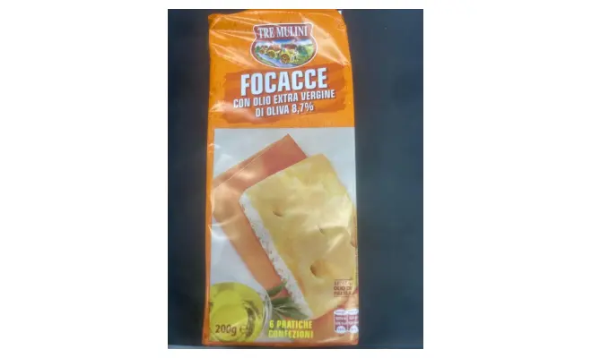 Confezione di FOCACCE CON OLIO EXTRA VERGINE DI OLIVA 8,7%