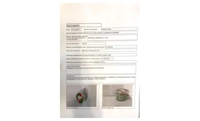Confezione di Gelato alla soia vanigllia variegato amarena