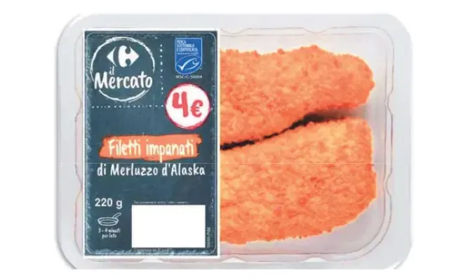 Confezione di Filetti impanati di merluzzo di Alaska
