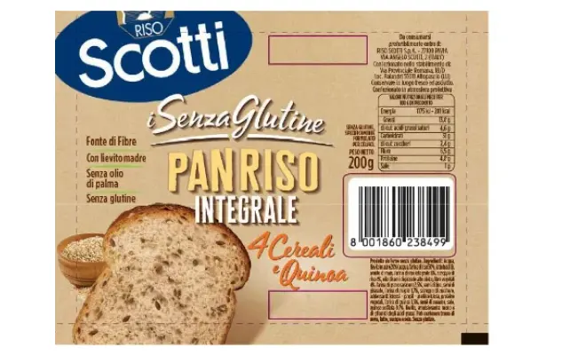Confezione di PANRISO INTEGRALE 4 CEREALI E QUINOA - 200g