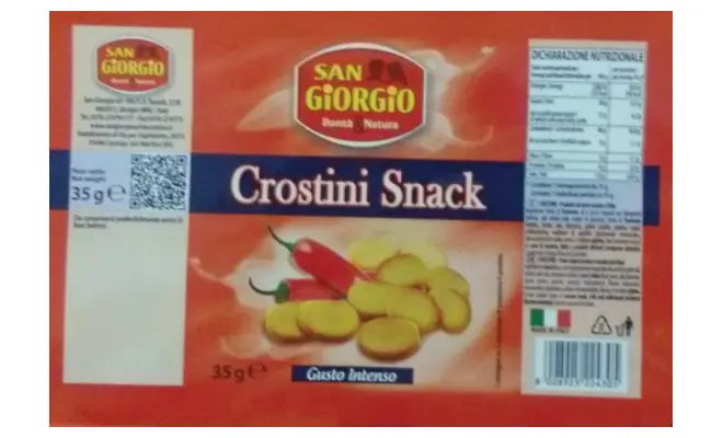 Confezione di Crostini snack gusto intenso