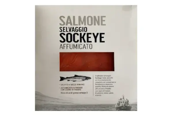 Confezione di Salmone Selvaggio Sockeye affumicato 100 g