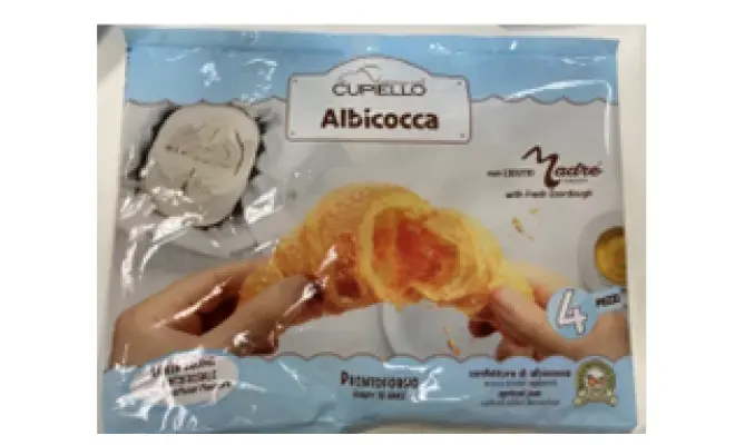 Confezione di 2712 CORNETTO CURVO CONFETTURA ALBICOCCA RSPO SG 24pz 2040g (4pz x 6bu da 340g)