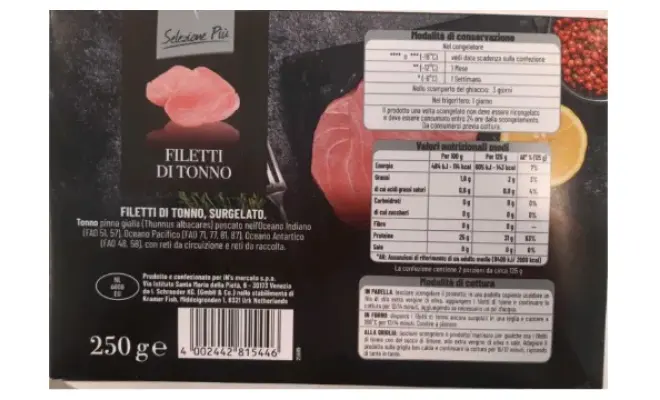 Confezione di FILETTI DI TONNO SURGELAT¿