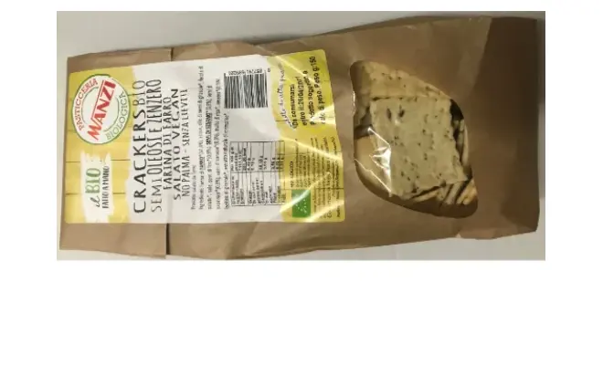 Confezione di Crackers Bio semi oleosi e zenzero farina di farro